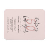 50 er goed uitzien, roze glitter verjaardag magneet (Horizontaal)