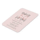 50 er goed uitzien, roze glitter verjaardag magneet (Linkerzijde)