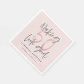 50 er goed uitzien, roze glitter verjaardag servet (Hoek)