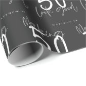 50 er goed uitzien verjaardagscadeauverpakking cadeaupapier (Rol Hoek)