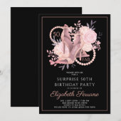 50 Fab Roos Gouden Glitter Dansschoenen Verjaardag Kaart (Voorkant / Achterkant)