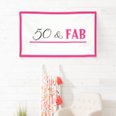 50 & Fab Verjaardagsbanner Spandoek (Insitu)
