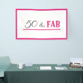 50 & Fab Verjaardagsbanner Spandoek (Beurs)