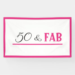50 & Fab Verjaardagsbanner Spandoek