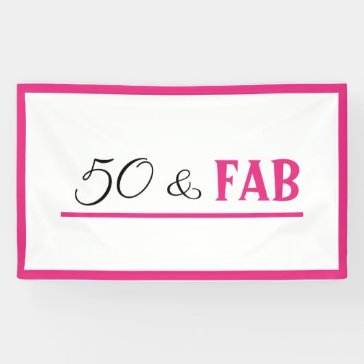 50 & Fab Verjaardagsbanner Spandoek (Horizontaal)