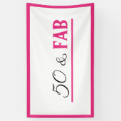50 & Fab Verjaardagsbanner Spandoek (Verticaal)