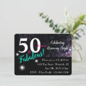 50 fabelachtig, eenvoudig, vette, roze, blauwgroen kaart (Staand voorkant)