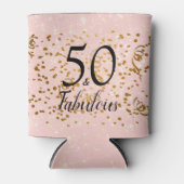 50 & fabelachtig roze met gouden Confetti Blikjeskoeler (Voorkant)