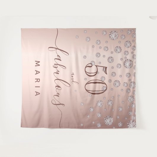 50 fabelachtige verjaardagsruiten van gouden diama wandkleed (Voorkant (horizontaal))