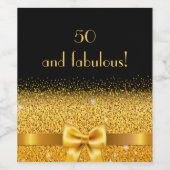 50 fabelachtige zwarte goudboegelegante naam wijn etiket (Enkel label)