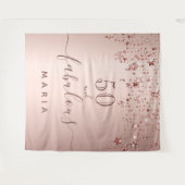 50 fabuleuze verjaardag sterren rose goud glans gl wandkleed (Voorkant (horizontaal))