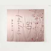 50 fabuleuze verjaardagssterren roze goud glans gl wandkleed (Voorkant (horizontaal))