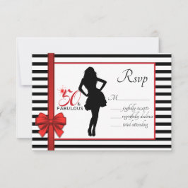 50- & FABULOUS 50e Birthday RESPONSE-Kaart RSVP Kaartje