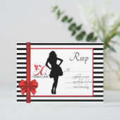 50- & FABULOUS 50e Birthday RESPONSE-Kaart RSVP Kaartje (Staand voorkant)