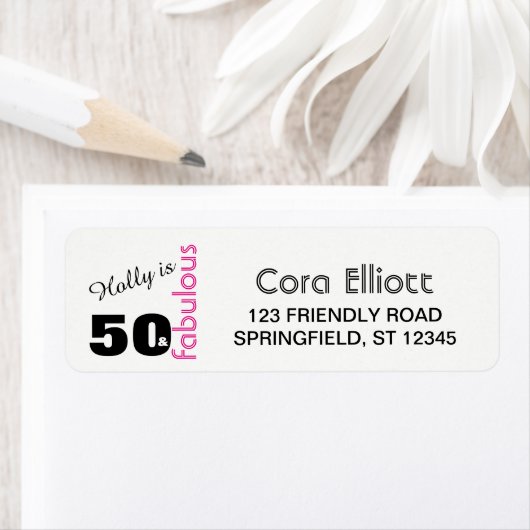 "50 & Fabulous" | 50e uitnodiging van de Birthday  Etiket (Insitu)