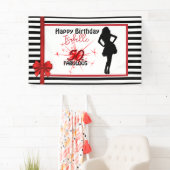 50 & FABULOUS 50e verjaardag Moderne Stripes Spandoek (Insitu)