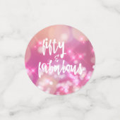 50 & Fabulous, 50e verjaardag Roze glamour Confetti (Kleine voorkant)