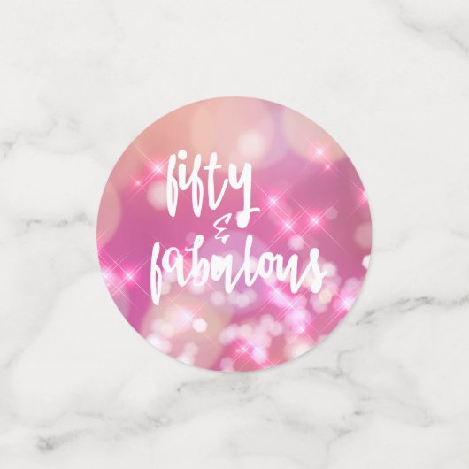 50 & Fabulous, 50e verjaardag Roze glamour Confetti (Kleine voorkant)