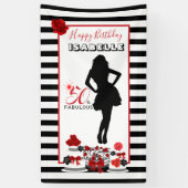 50- & FABULOUS 50e verjaardag Stripes Party Banner (Verticaal)