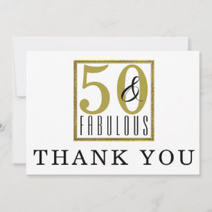 50 & Fabulous   50e verjaardag van de Hartelijk da Bedankkaart