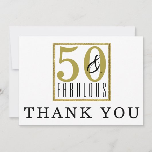 50 & Fabulous | 50e verjaardag van de Hartelijk da Bedankkaart (Voorkant)