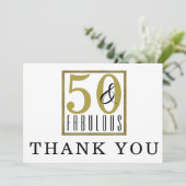 50 & Fabulous | 50e verjaardag van de Hartelijk da Bedankkaart (Staand voorkant)