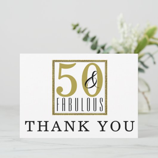 50 & Fabulous | 50e verjaardag van de Hartelijk da Bedankkaart (Staand voorkant)
