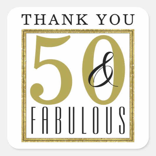 50 & Fabulous | 50e verjaardag Vierkante Sticker (Voorkant)