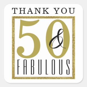 50 & Fabulous   50e verjaardag Vierkante Sticker