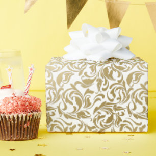 50 & Fabulous 50e Verjaardagsfeestje Gouden Swirls Cadeaupapier