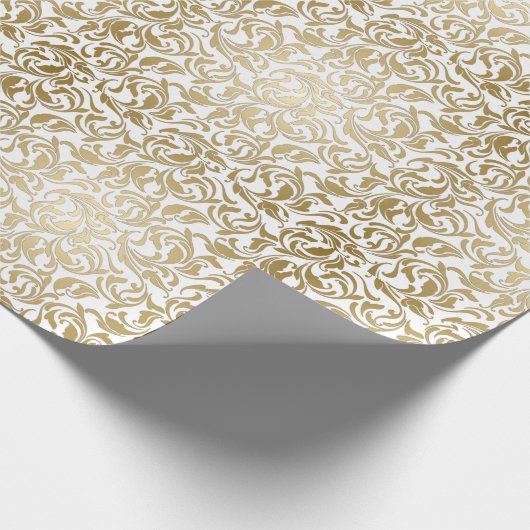 50 & Fabulous 50e Verjaardagsfeestje Gouden Swirls Cadeaupapier (Hoek)