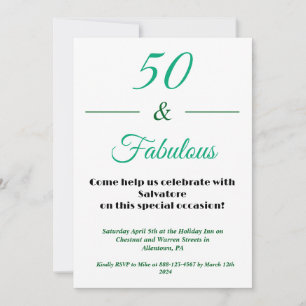 50 & Fabulous 50e verjaardagsuitnodiging Kaart