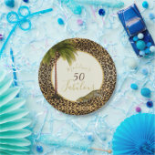50 Fabulous 50eth Leopard Print Wild Birthday Papieren Bordje (Feest)
