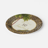 50 Fabulous 50eth Leopard Print Wild Birthday Papieren Bordje (Gekanteld)