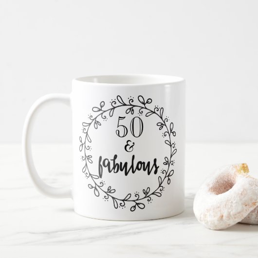 50 & Fabulous 50ste Verjaardag Mok (Met donut)