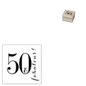 50 & Fabulous 50ste Verjaardag Typografisch Rubberstempel (Gestempeld)