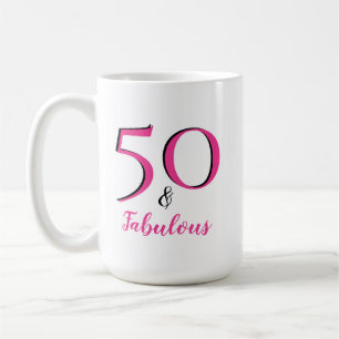 50 & Fabulous 50ste verpartij Roze & Zwart Koffiemok