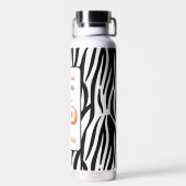 50- & Fabulous 50th Birthday Black Tiger Print Waterfles (Achterkant)