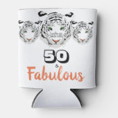 50 & Fabulous 50th Birthday Black & White Tiger Blikjeskoeler (Voorkant)