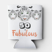 50 & Fabulous 50th Birthday Black & White Tiger Blikjeskoeler (Achterkant)