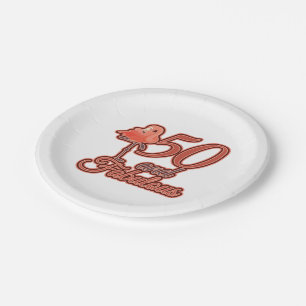 50 & Fabulous 50th Birthday Flamingo Theme Party Papieren Bordje