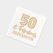 50 & Fabulous 50th Birthday Gepersonaliseerde naam Folie Servetten (Links)