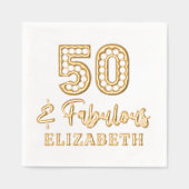 50 & Fabulous 50th Birthday Gepersonaliseerde naam Folie Servetten (Voorkant)