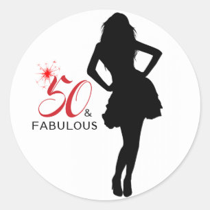 50- & FABULOUS 50th Birthday Gift Sticker