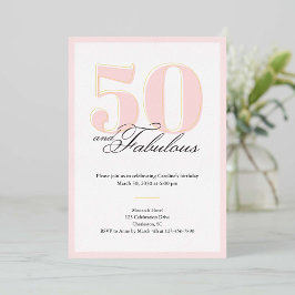 50 & Fabulous 50th Birthday Invitation Folie Uitnodiging