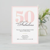 50 & Fabulous 50th Birthday Invitation Folie Uitnodiging (Staand Voorkant)