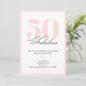 50 & Fabulous 50th Birthday Invitation Kaart (Staand voorkant)
