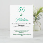  50 & Fabulous 50th  Birthday Invitation Kaart (Staand voorkant)