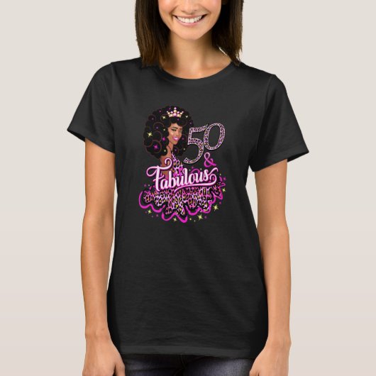 50 Fabulous 50th Birthday Ladys T-shirt (Voorkant)