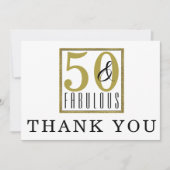 50 & Fabulous 50th Birthday Party - Hartelijk dank Bedankkaart (Voorkant)